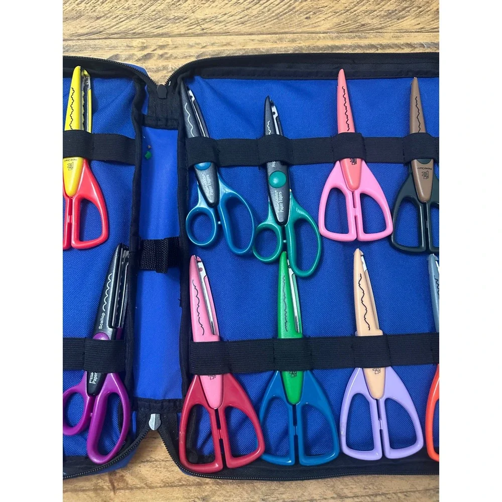 Fiskars & Provo Craft Decorative Edge Scissors Set 18 Pairs with Zippered Case